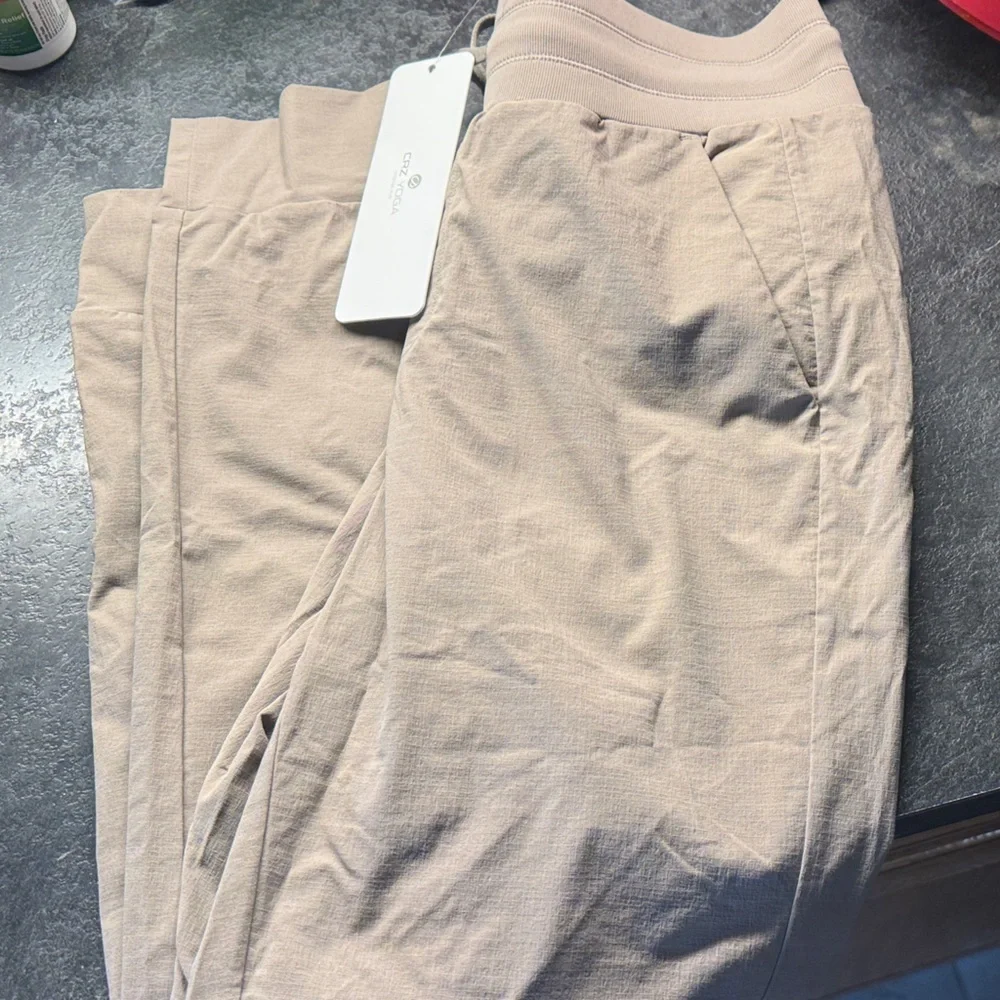CRZ YOGA Tan Casual Joggers - Picture 2 of 2